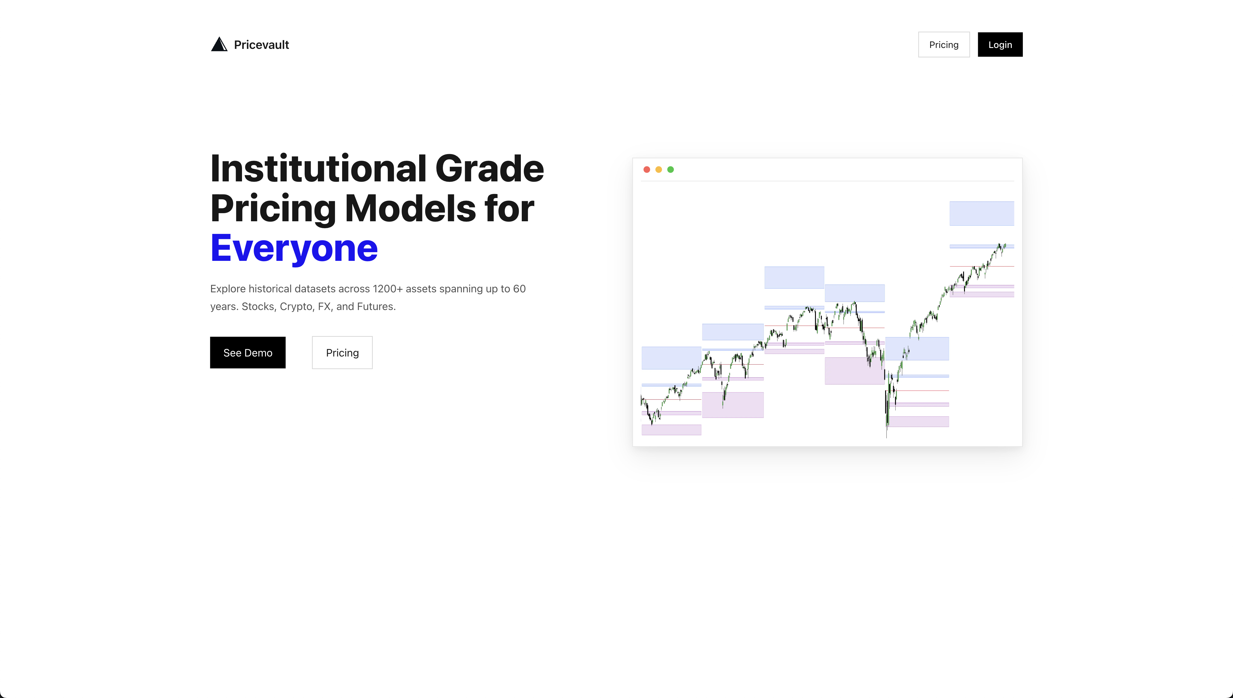 Pricevault Landing Page